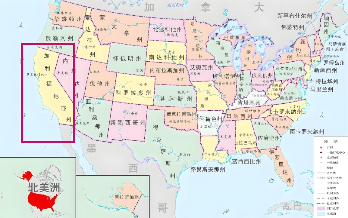 加州地图